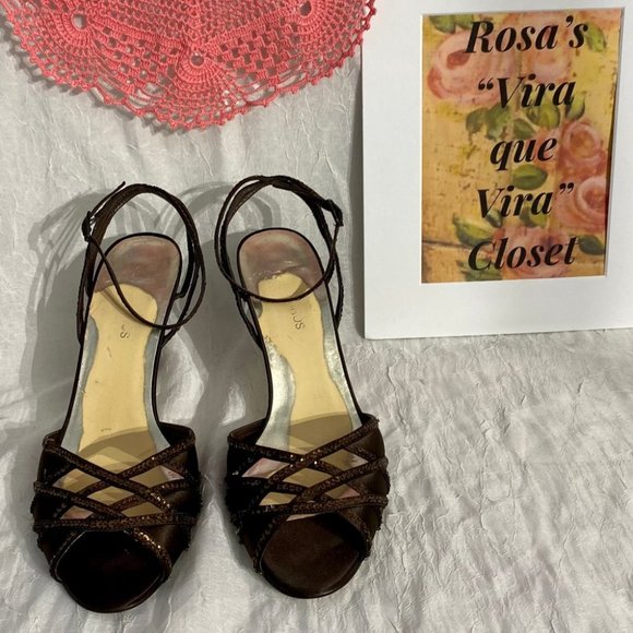 Strappy Evening Brown Sandal - Picture 2 of 13